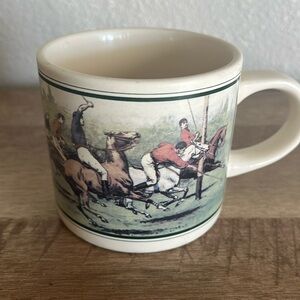 VINTAGE Ralph Lauren mug Polo Player equestrian horses